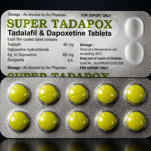 Super Tadapox comprimate tadalafil și dapoxetină efect dual pentru performanță