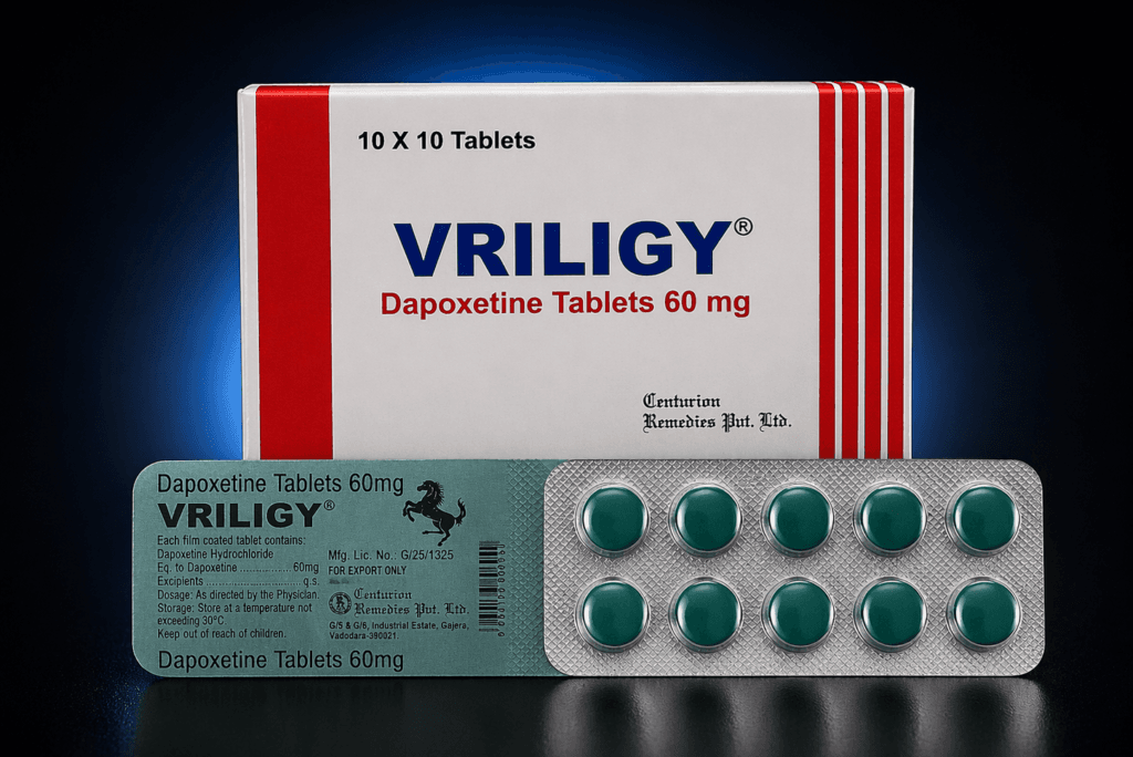Vriligy 60 mg Dapoxetina 1 Vriligy 60 mg efect asupra serotoninei si intarzierea ejacularii