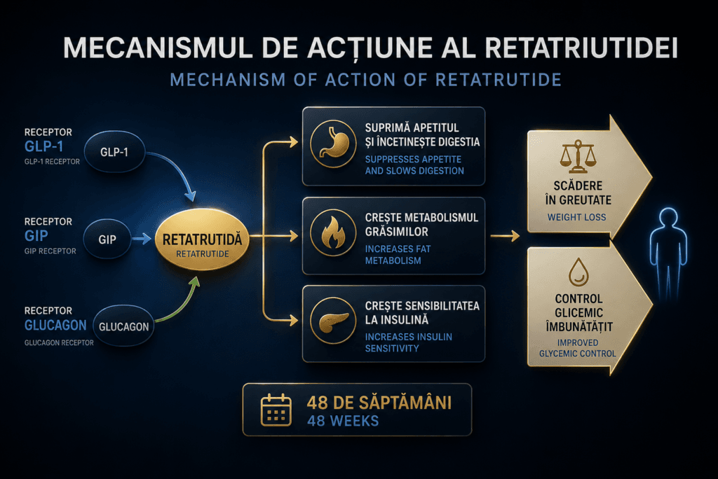 Retatrutida 1 Retatrutida efect asupra receptorilor glp1 gip si metabolismului energetic