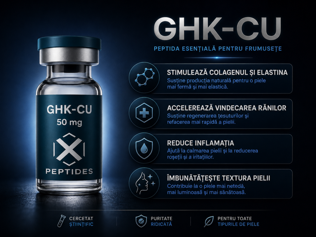 GHK-Cu 1 GHK-Cu peptida cu cupru asociata cu colagen regenerare si sanatatea pielii